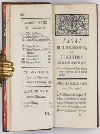 Essai de Cristallographie, ou Description des Figures Géométriques, Propres à différens Corps du Regne Minéral, connus vulgairement sous le nom de Cristaux.