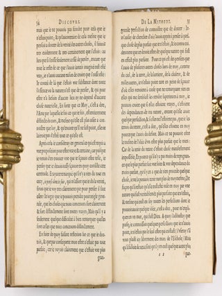Discours de la méthode pour bien conduire sa raison, & chercher la verité dans les sciences. Plus la dioptrique. Et les météores. Qui sont des essais de cete Methode. Jouxte la copie imprimée à Leyde.