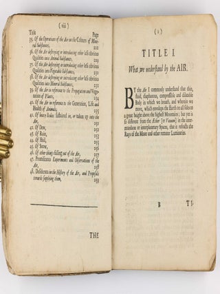 The General History of the Air, designed and begun by the Honble Robert Boyle Esq.
