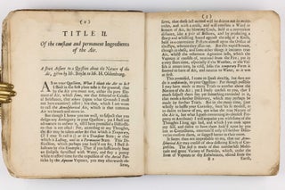 The General History of the Air, designed and begun by the Honble Robert Boyle Esq.