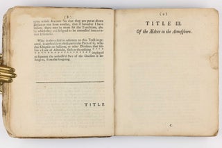 The General History of the Air, designed and begun by the Honble Robert Boyle Esq.