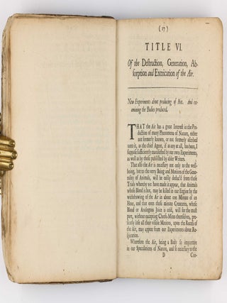 The General History of the Air, designed and begun by the Honble Robert Boyle Esq.