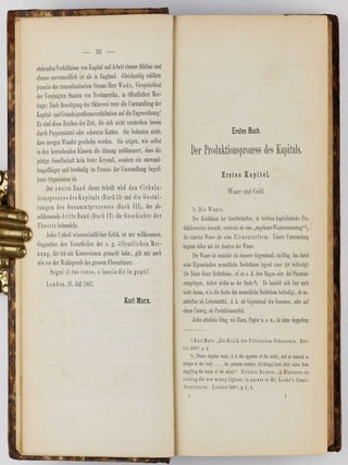 Das Kapital, Kritik der politischen Oekonomie. Vol. 1: Der Produktionsprocess des Kapitals.