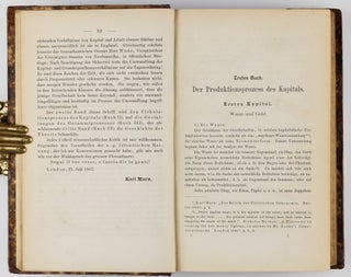 Das Kapital, Kritik der politischen Oekonomie. Vol. 1: Der Produktionsprocess des Kapitals.