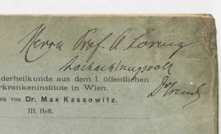 Klinische Studie über die halbseitige Cerebrallähmung der Kinder. Beiträge zur Kinderheilkunde aus dem 1. öffentlichen Kinderkranken-Institute in Wien. Herausgegeben von Dr. Max Kassowitz. III. Heft.
