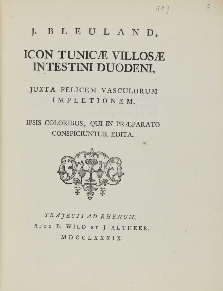 Item #003970 Icon tunicae villosae intestini duodone, justa felicem vasculorum impletionem. Jan BLEULAND.