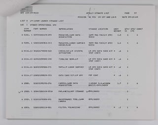 Apollo Storage List Mission AS 506 CM 107/LM-5. Apollo 11 / July 15, 1969.