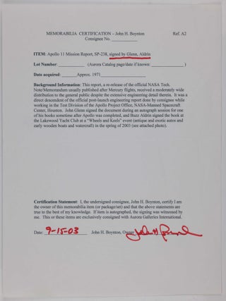 APOLLO 11 Mission Report. NASA SP-238.