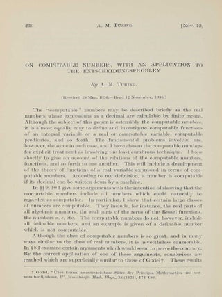 Item #004059 On computable numbers, with an application to the Entscheidungsproblem. In:...