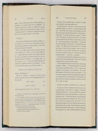 On computable numbers, with an application to the Entscheidungsproblem. In: Proceedings of the London Mathematical Society, 2nd series, vol. 42, pp. 230-265.