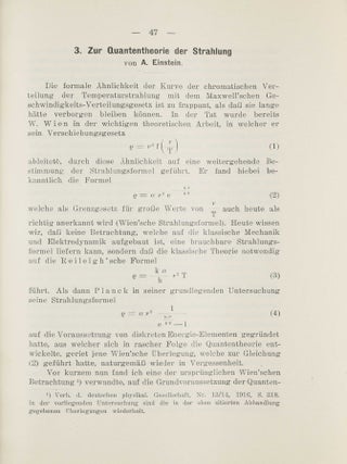 Zur Quantentheorie der Strahlung. In: Mitteilungen der Physikalischen Gesellschaft Zürich - Zum Andenken an Alfred Kleiner, no. 18, 1916, pp. 47-62.