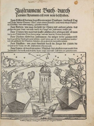 Underweysung der messung, mit dem Zirckel un richtscheyt in Linien ebnen unnd gantzen corporen. / Instrument Buch.
