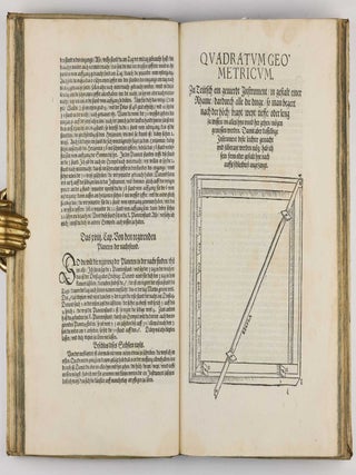 Underweysung der messung, mit dem Zirckel un richtscheyt in Linien ebnen unnd gantzen corporen. / Instrument Buch.