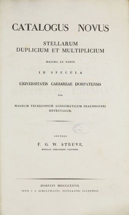 Item #101545 Catalogus novus stellarum duplicium et multiplicium maxima ex parte in specula...