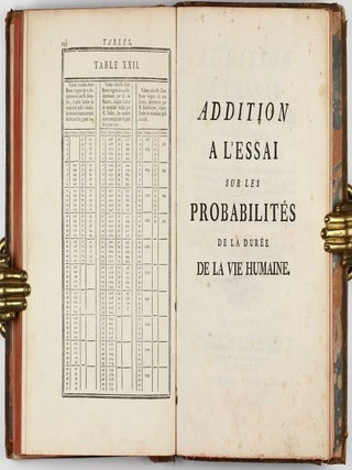 Essai sur les Probabilités de la Durée de la Vie Humaine.